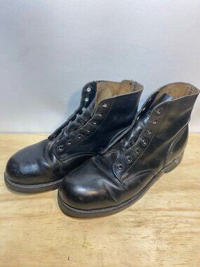 Vintage Canadian Armed Forces Steel Toe Leather Boots Size US 7.5